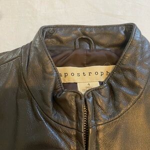 Apostrophe vintage 90's Brown Genuine Leather Vest Size 4 women Biker rock